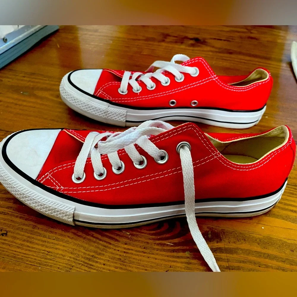 Converse Bold Red and White Sneakers - Picture 6 of 8